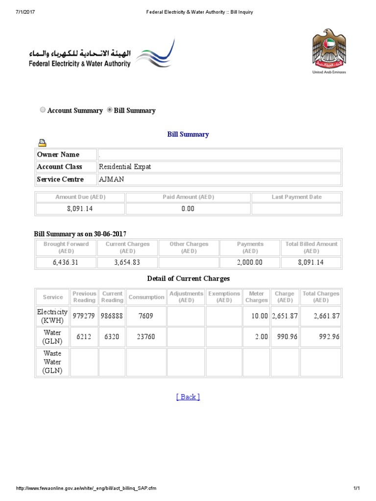 water authority bill