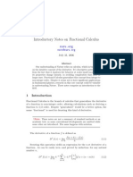 Introductory Notes On Fractional Calculus: July 31, 2006