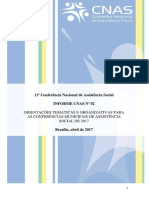 Informe Cnas #02 Orientações Temáticas e Organizativas para As Conferências Municipais de Assistência Social de 2017 Apresentado Na Rda