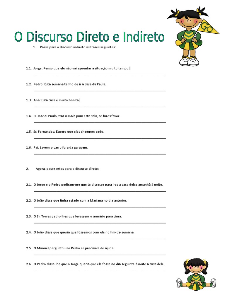 o Discurso Direto e Indireto | PDF