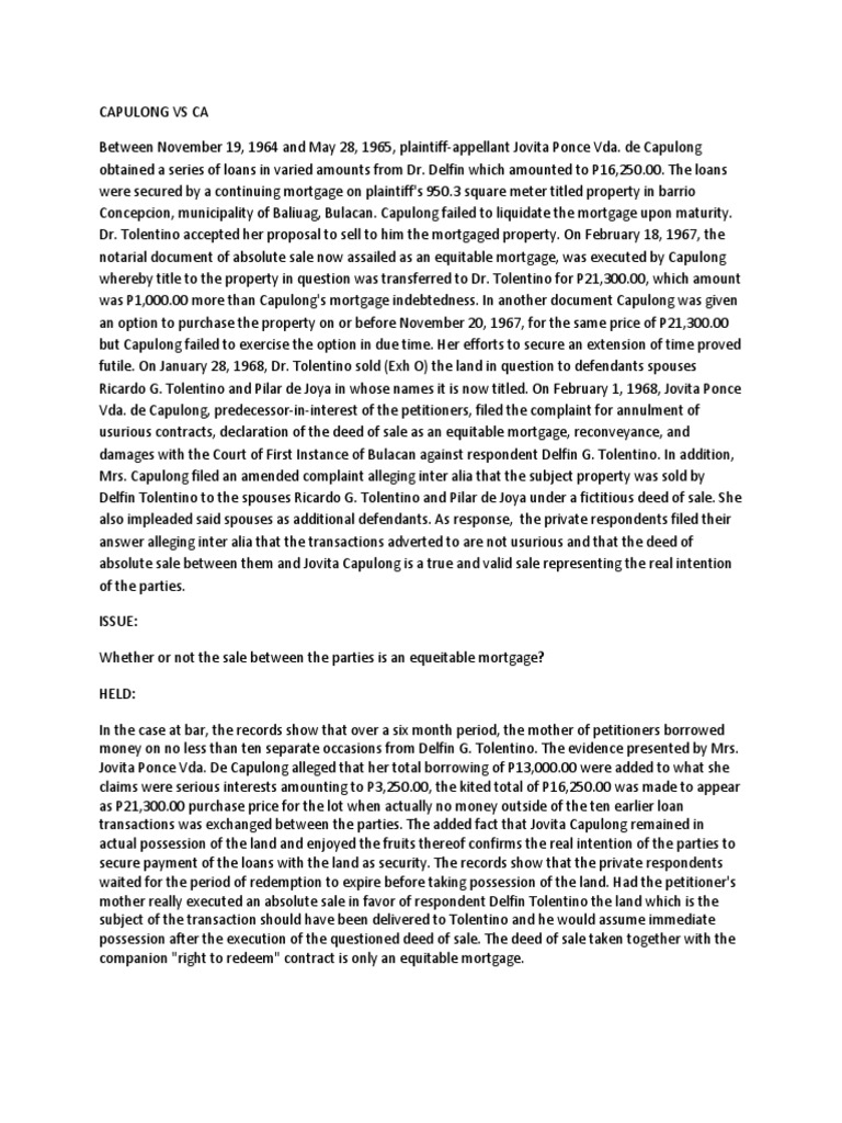 Sales Digest Busmente Cases PDF Mortgage Law Laches (Equity)