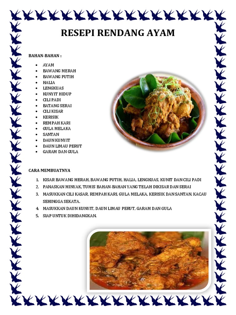 Resepi Rendang Ayam Pdf
