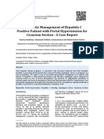 Anesthetic Management of Hepatitis C Positive Patient With Portal Hypertension For Cesarean Section - A Case Report