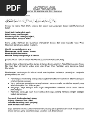 Majlis Meminang Ucapan Pihak Lelaki Pdf