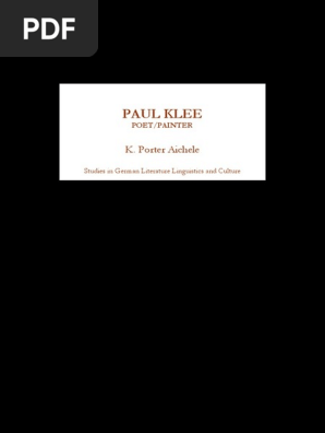 K Porter Aichele Paul Klee Poet Painter Pdf