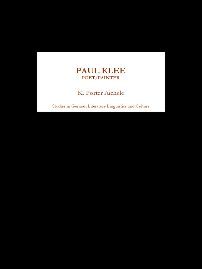 K Porter Aichele Paul Klee Poet Painter Pdf