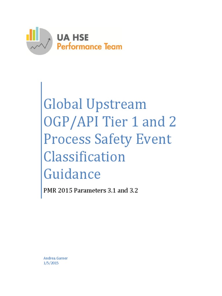 Global Upstream Tier 1 and 2 Process Safety Event Classification