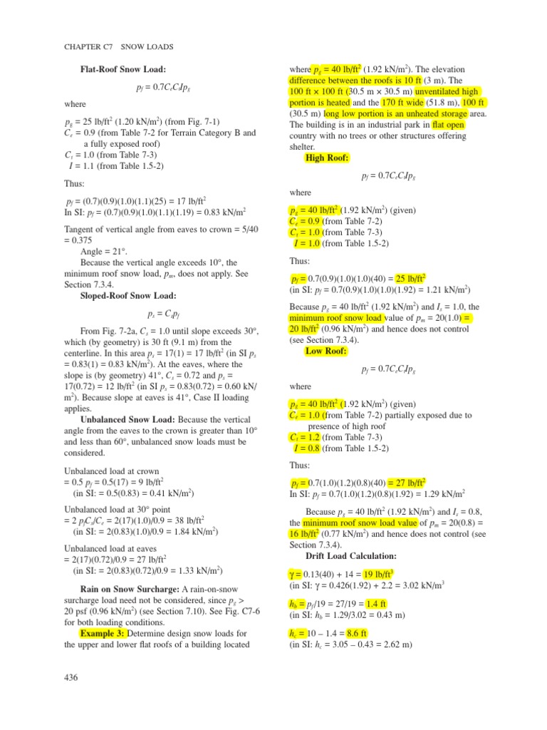 ASCE 7-10 Snow Example 3 | PDF | Snow | Roof