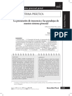 La Presunción de Inocencia y Las Paradojas de Nuestro Sistema Procesal