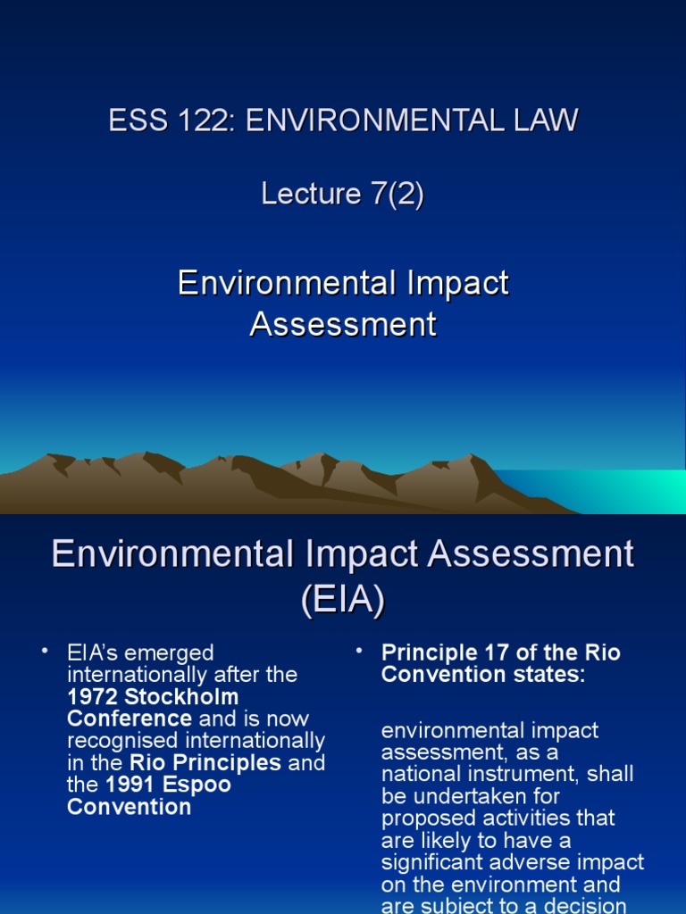 Ess 122 Lecture 7 Eia 2 | PDF | Environmental Impact Assessment ...