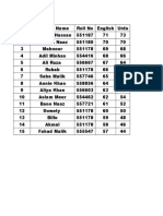 Result Sheet