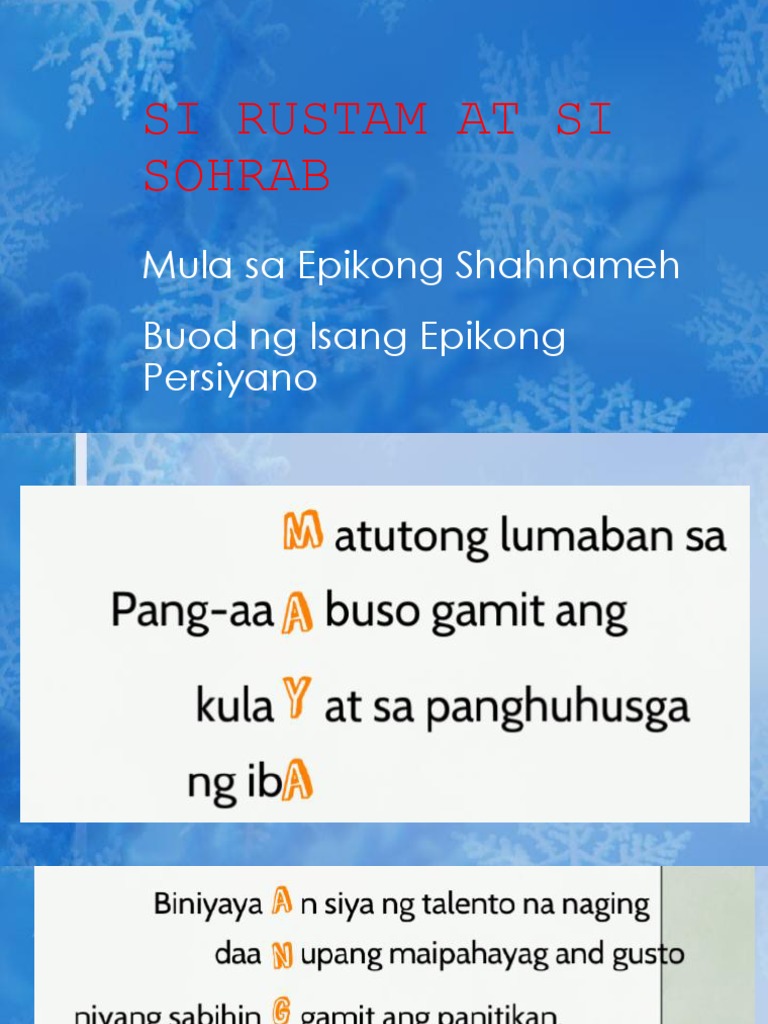 Si Rustam at Si Sohrab | PDF