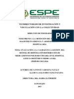 Analisis de La Calidad Del Sistema de Dispensación de M, EDICAMENTOS