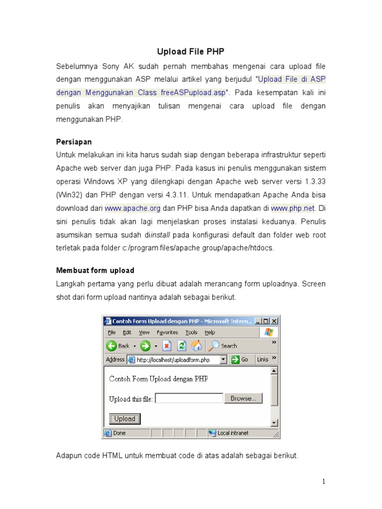 Panduan Upload File Menggunakan PHP | PDF | Komputer