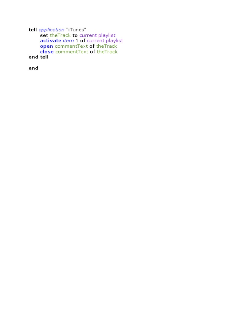iTunes AppleScript for Track Comments | PDF