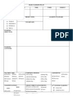 Daily Lesson Plan: Week Date Time Form Subject