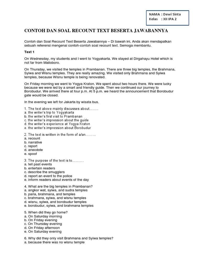 Contoh Spoof Text Beserta 10 Soal Dan Jawaban Keranjang Soal