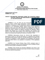 LTFRB MC NO. 2017-032 Implementing Guidelines During The Transition Period For The Lifting of The Moratorium On Acceptance of TNVS Applications o