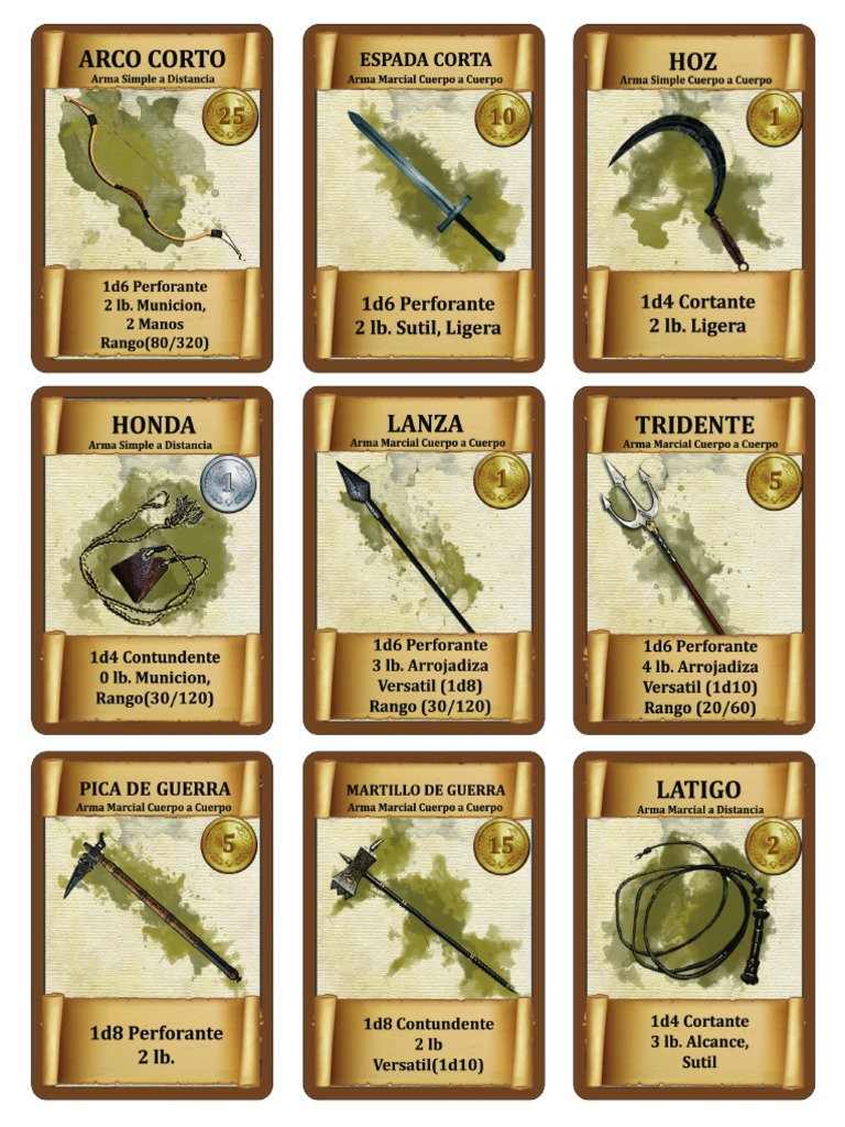 Dungeons & Dragons Equipment Cards PDF30
