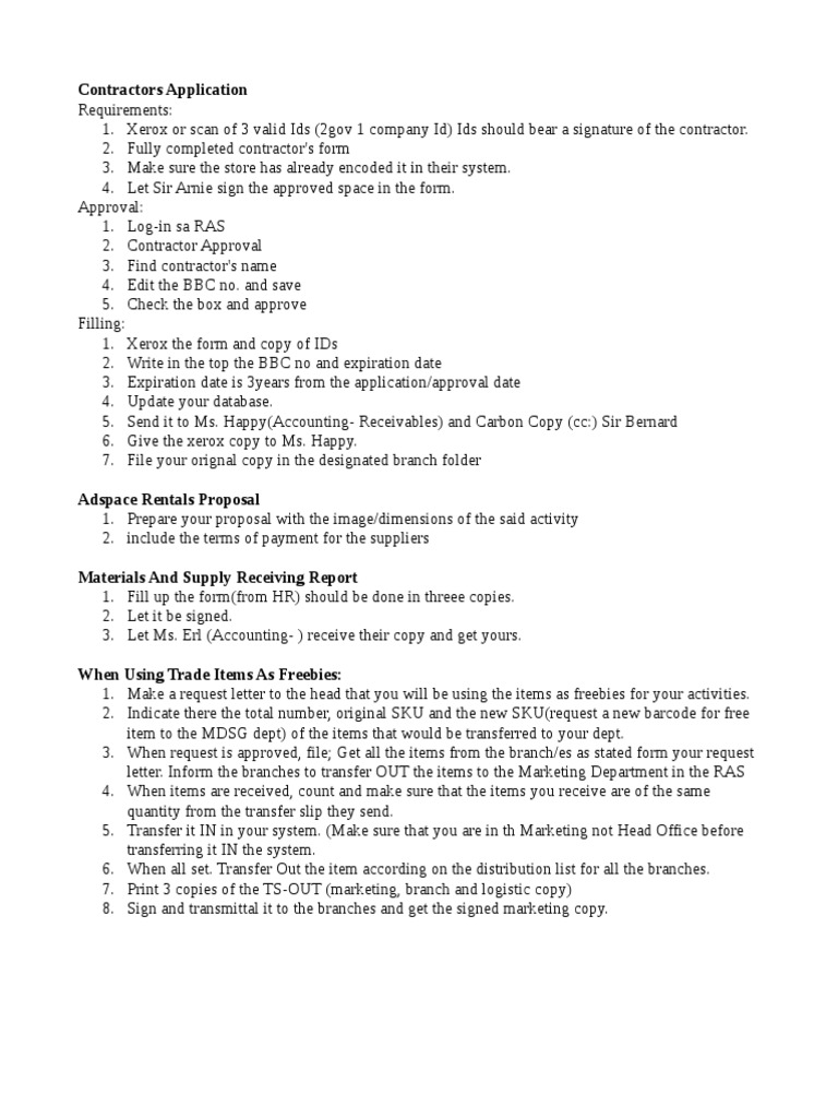 Contractor Application and Approval Process | PDF | Finance & Money ...