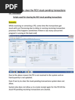 Datafix Script To Clear The RCV Stuck Pending Transactions