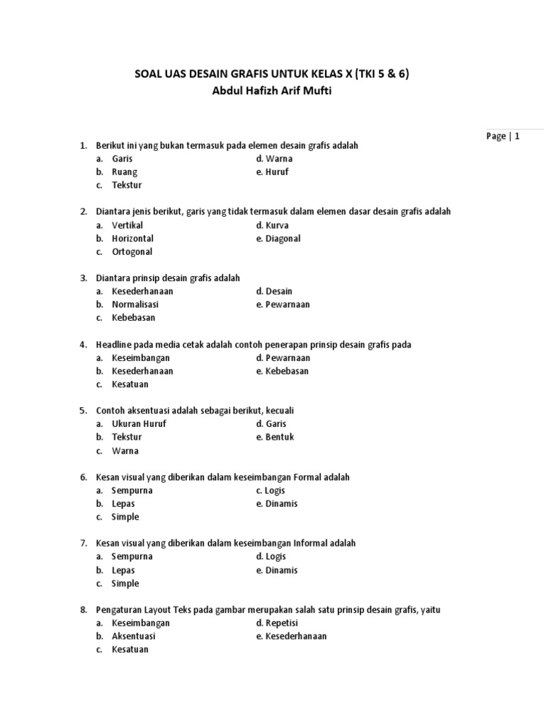 Soal Uas Desain Grafis Kls 10 2017