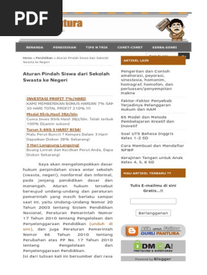 Aturan Pindah Sekolah Dari Swasta Ke Negeri Html