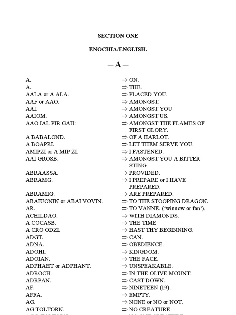 An Enochian Dictionary | PDF | Human Communication | Nature