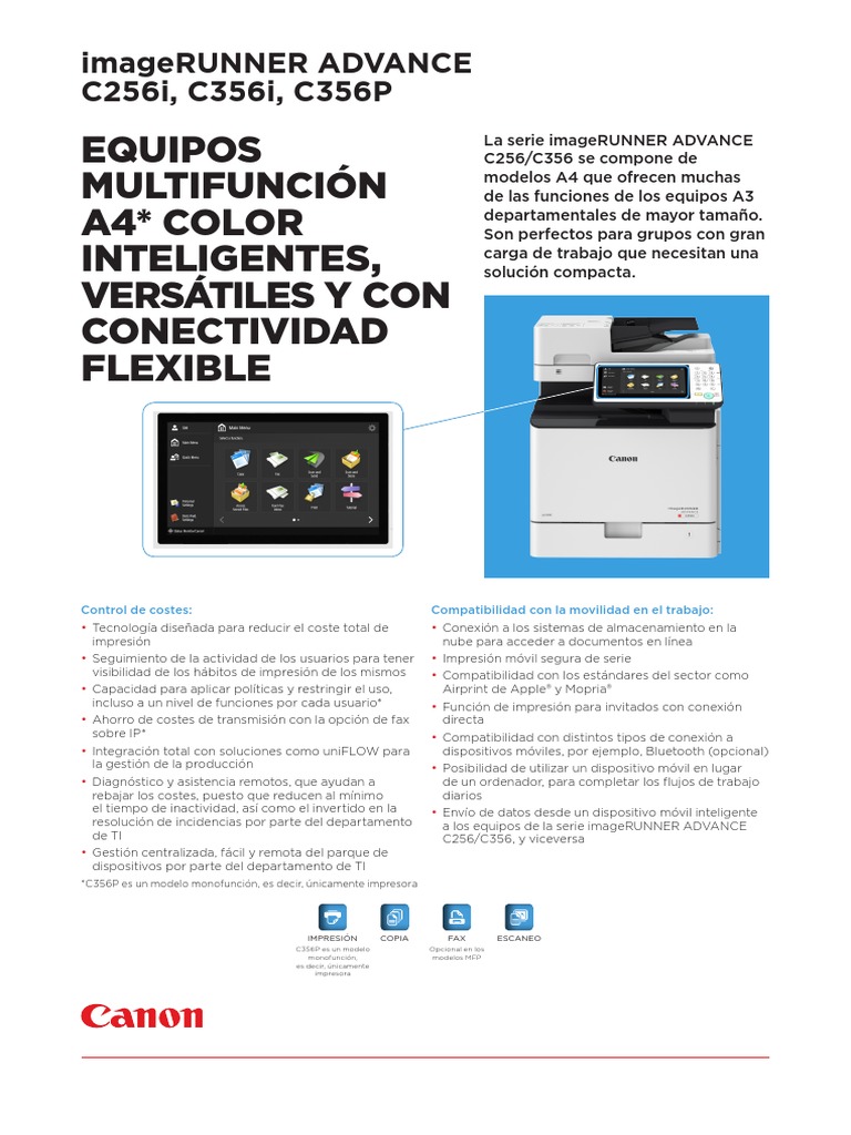 ImageRUNNER ADVANCE C256-C356 | PDF | Impresora (Computación ...