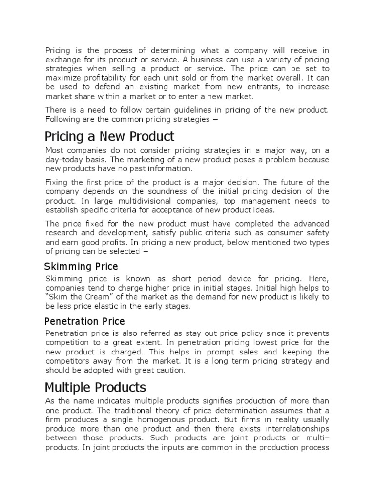 Pricing Strategies for Businesses | PDF | Demand | Marginal Cost