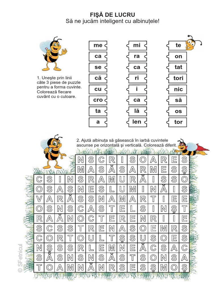 0 Fisa de Lucru Albinute PDF | PDF