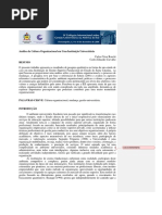 Análise Da Cultura Organizacional Em Uma Instituição Universitária