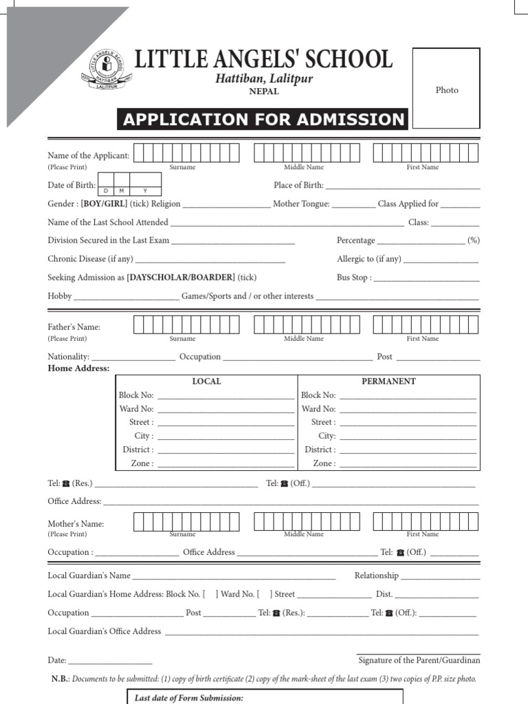 School Admission Form | PDF