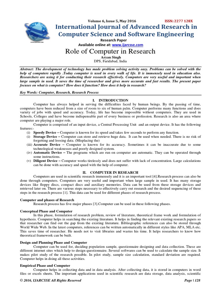 Unit 4 - RM - Computer and Its Role in Research | PDF | Data Analysis ...