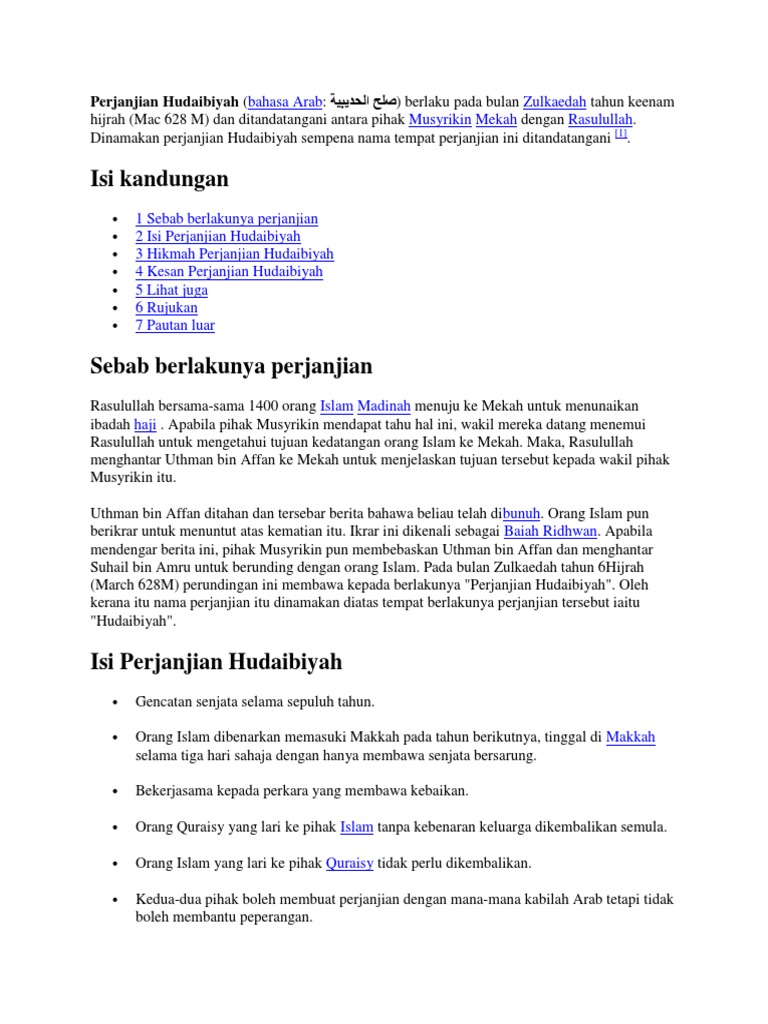 Perjanjian Hudaibiyah Pdf