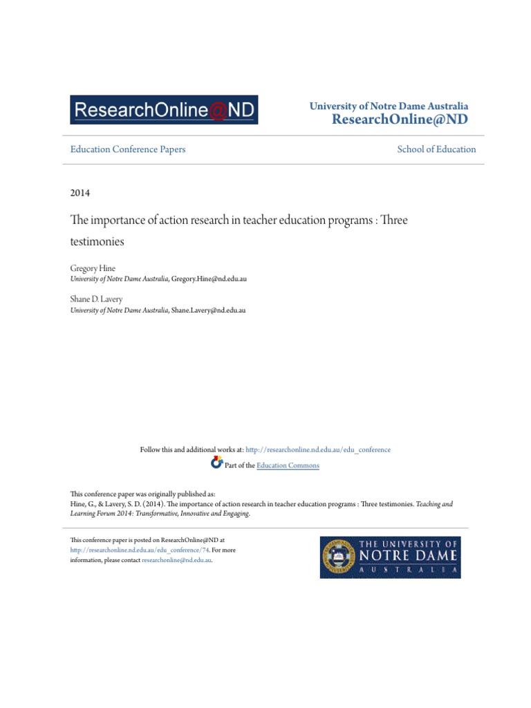 The Importance of Action Research in Teacher Education Programs | PDF ...