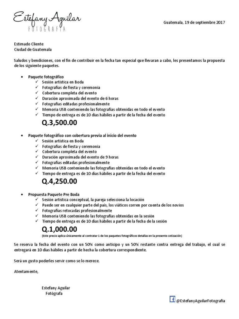 Cotizacion 20092017 Boda | PDF, image size:768x1024