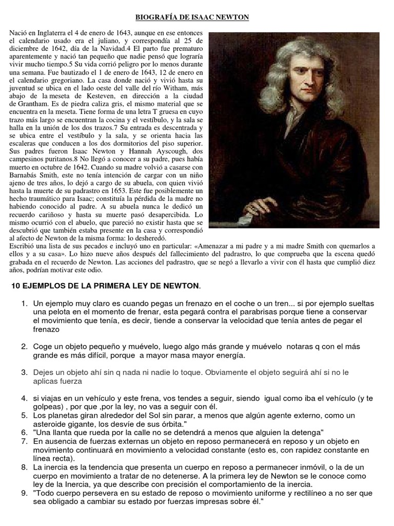 Biografia De Isaac Newton Resumida