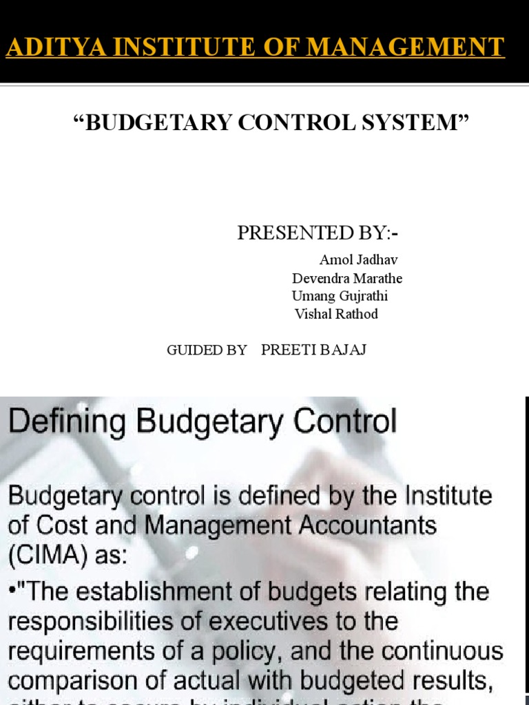 Budgetary Con Trol | PDF | Business | Economies