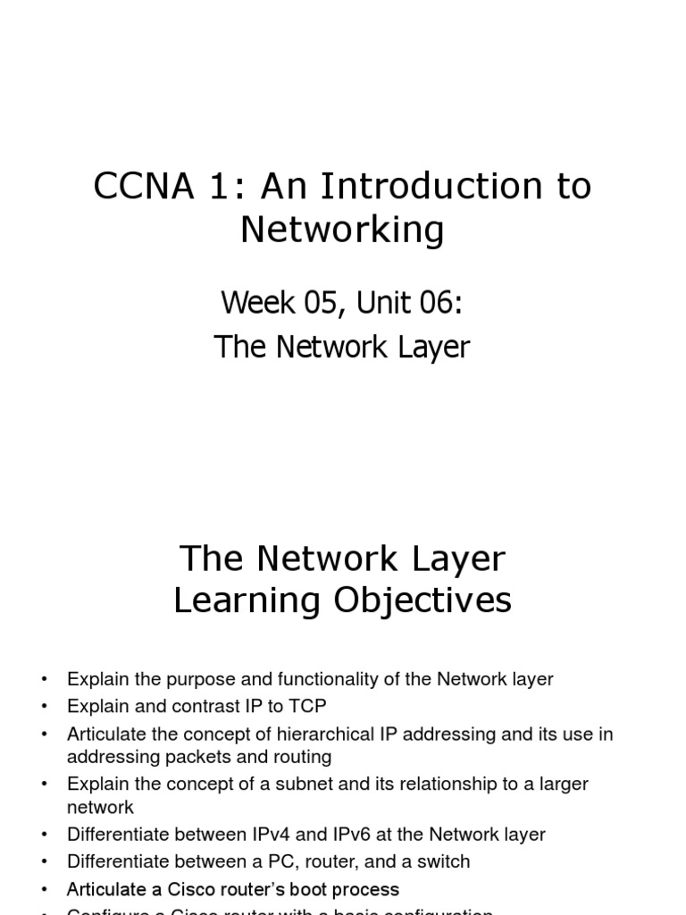 Understanding the Network Layer in CCNA | PDF | Routing | Router ...
