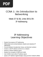 CCNA 1 - Week 07-08-IP Addressing