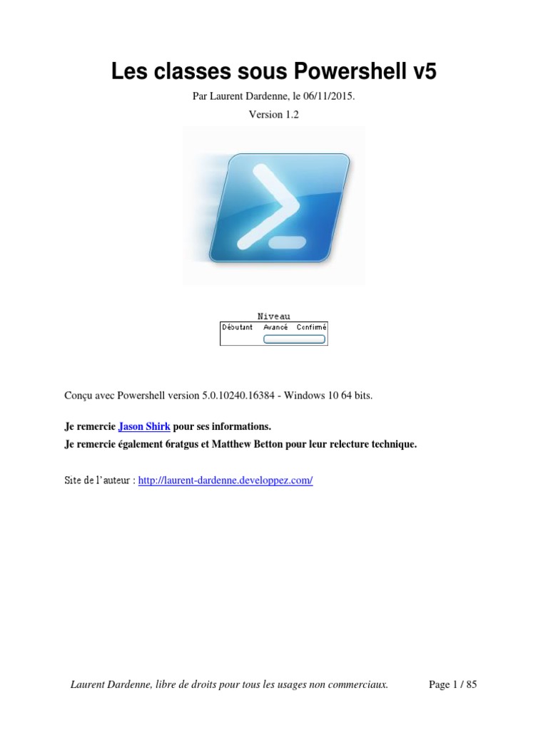 Classes et Méthodes en PowerShell v5 | PDF | Classe (informatique) | C# ...