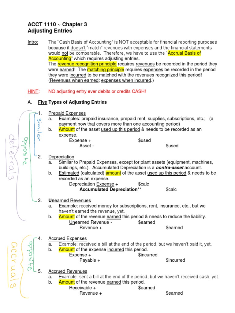 Adjusting Entries in Accrual Accounting | PDF | Accrual | Expense