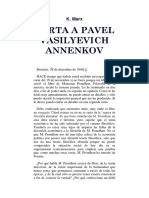 Marx - Carta A Pavel Vasilyevich Annenkov