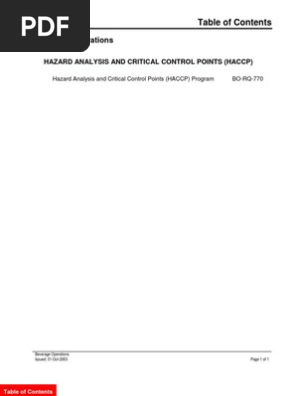 HACCP(Coca Cola)