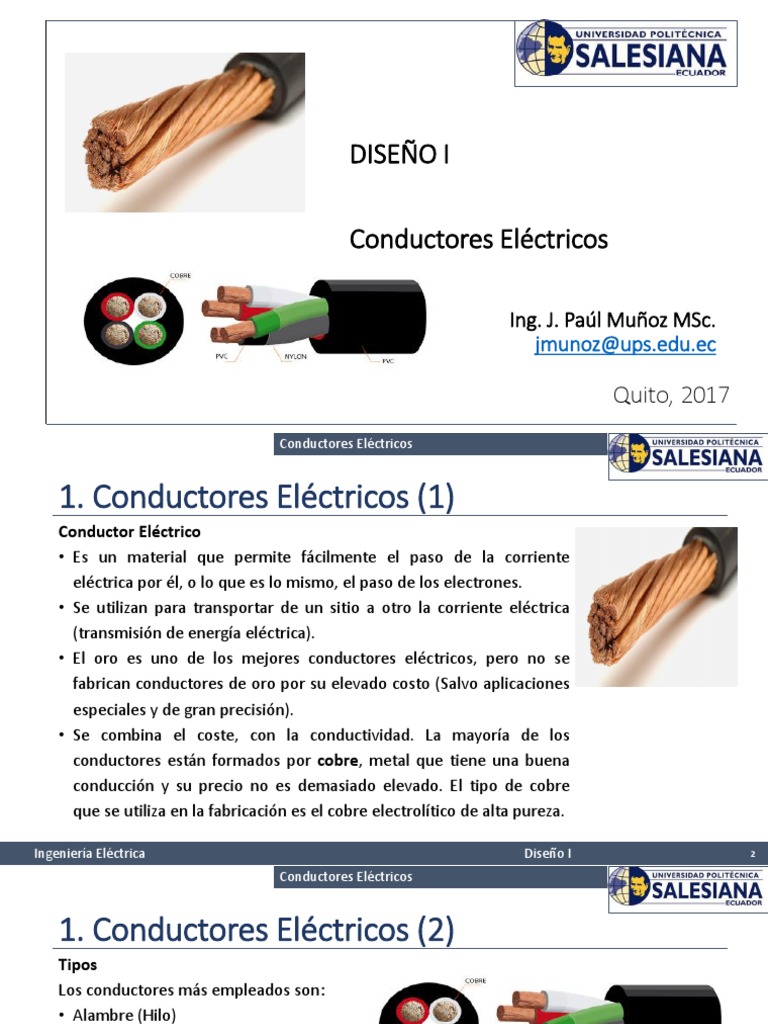 Diseño I Conductores | PDF | Aislador (Electricidad) | Conductor electrico