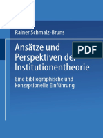 Rainer Schmalz-Bruns (Auth.) - Ansätze Und Perspektiven Der Institutionentheorie - Eine Bibliographische Und Konzeptionelle Einführung-Deutscher Universitätsverlag (1989)