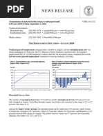 T E S - A 2010: HE Mployment Ituation Ugust