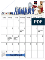 Pre-K 3 January Calendar