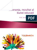 Toleranta Rezultat Al Bunei Educatii